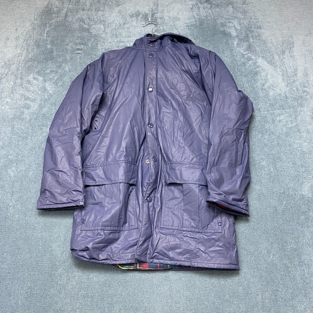Misty Harbor Parka Goose Down Puffer Jacket Womens 12 Navy Blue Raglan Sleeve
